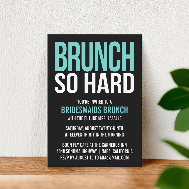 Brunch So Duro Aqua Bridesmaid Convites Brunch (Criador carregado)