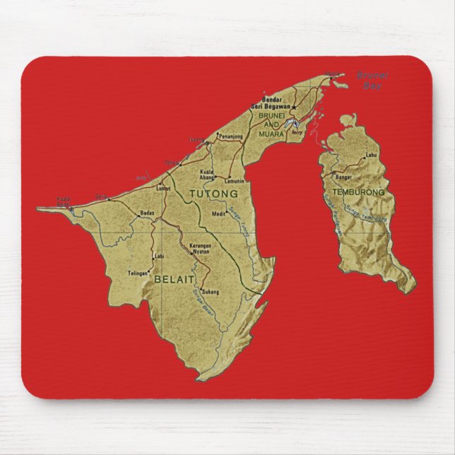 Brunei Map Mousepad (Frente)