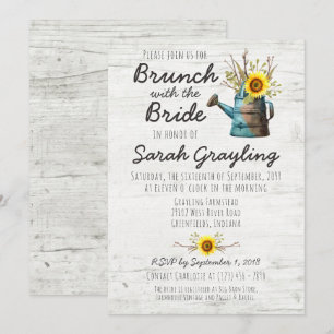 Brunei Sunflower & Rustic Wood Bridal Convite