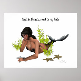 Brunette Mermaid com Poster de Starfish