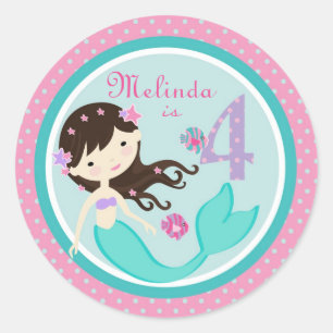 Brunette pequeno 4B da etiqueta da sereia