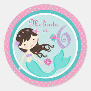 Brunette pequeno 6B da etiqueta da sereia