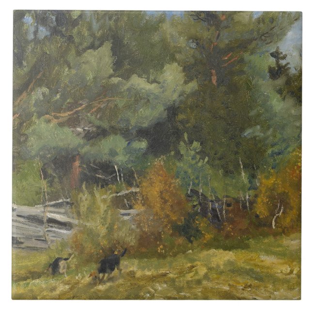 Bruno Liljefors - Caçadores na cerca (Frente)