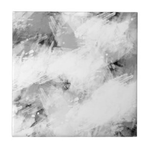 Brushstrokes Abstrato branco preto