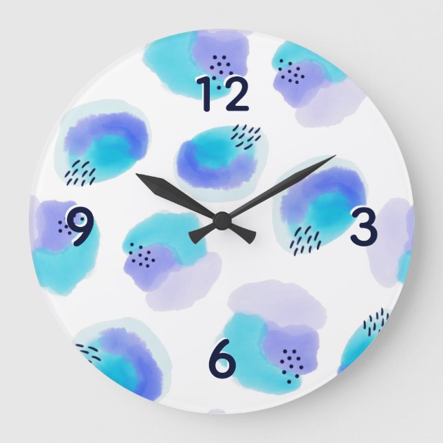 Brushstrokes de Aquarela Grande Relógio (Frente)