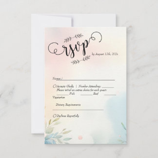 Brushstrokes e Script de Aquarela: RSVP Minimalist