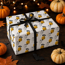 Bruxa Boo, Morcegos e Papel de Presente de Hallowe