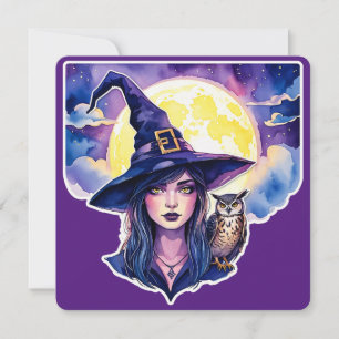 Bruxa com uma Coruja - Diversão de Fã de Halloween