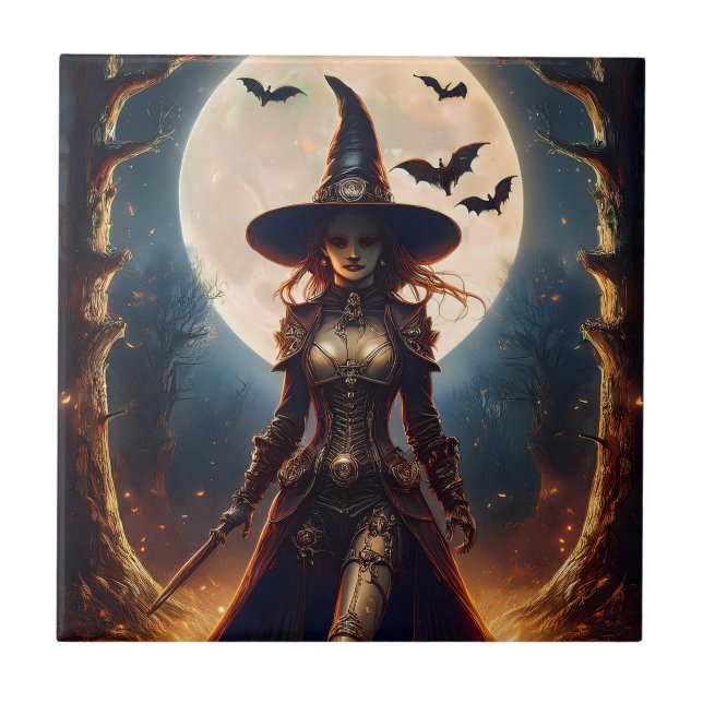 Bruxa da Floresta Steampunk do Halloween (Frente)