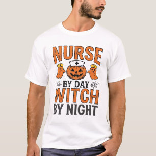 Bruxa de Enfermeira de Halloween à Noite Camisa Vi