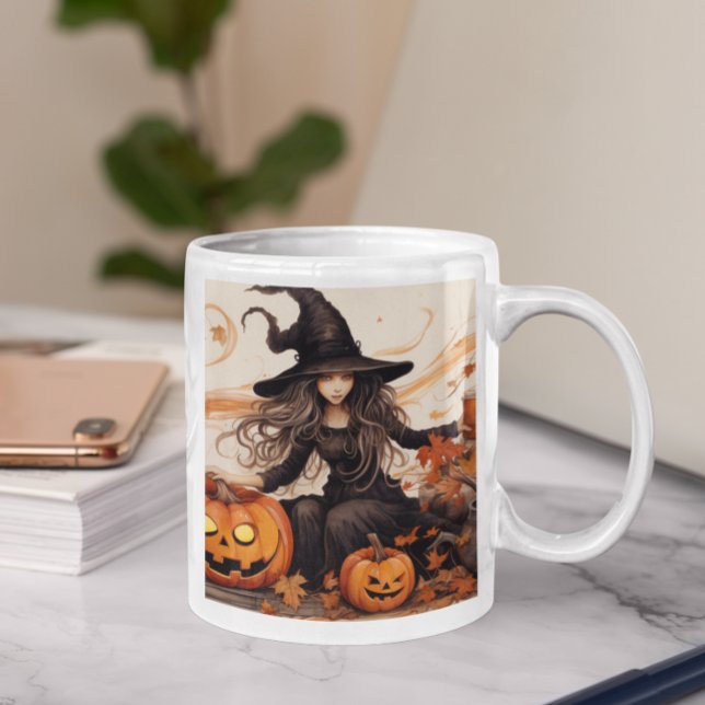 Bruxa de Halloween Bonita 50 Caneca (Cute Halloween Witch version 50 Mug
)