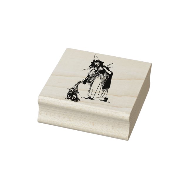 Bruxa de Halloween e Carimbo de Gato (Carimbo)