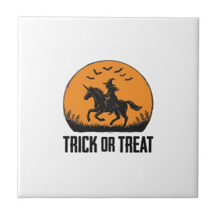 Bruxa de Halloween Truque ou Tratamento Lua Vintag