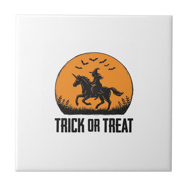Bruxa de Halloween Truque ou Tratamento Lua Vintag (Frente)