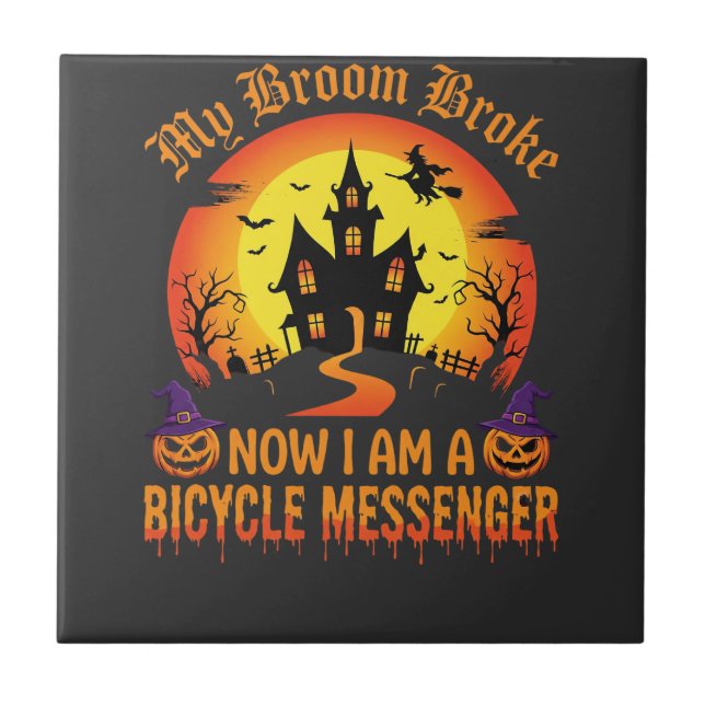 Bruxa de Mensageiro de Bicicleta de Halloween Vass (Frente)
