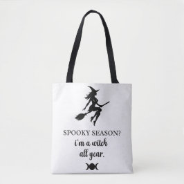 bruxa em vassoura & tote personalizável da lua tri