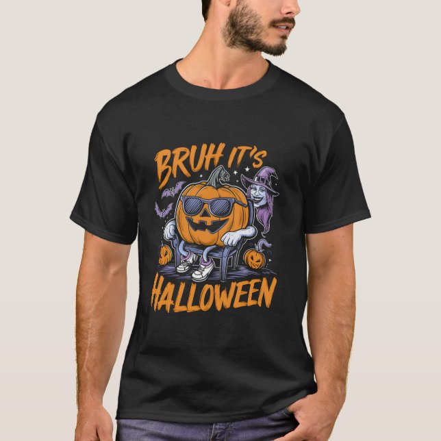 Bruxa Engraçada Bruh É Camisa do Dia das Bruxas (Frente)
