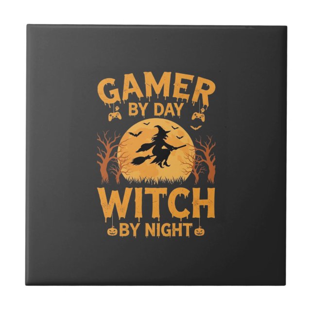 Bruxa Gamer Design de Halloween de Jogos (Frente)