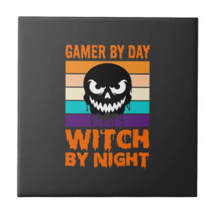 Bruxa Gamer Halloween Crânio Retro