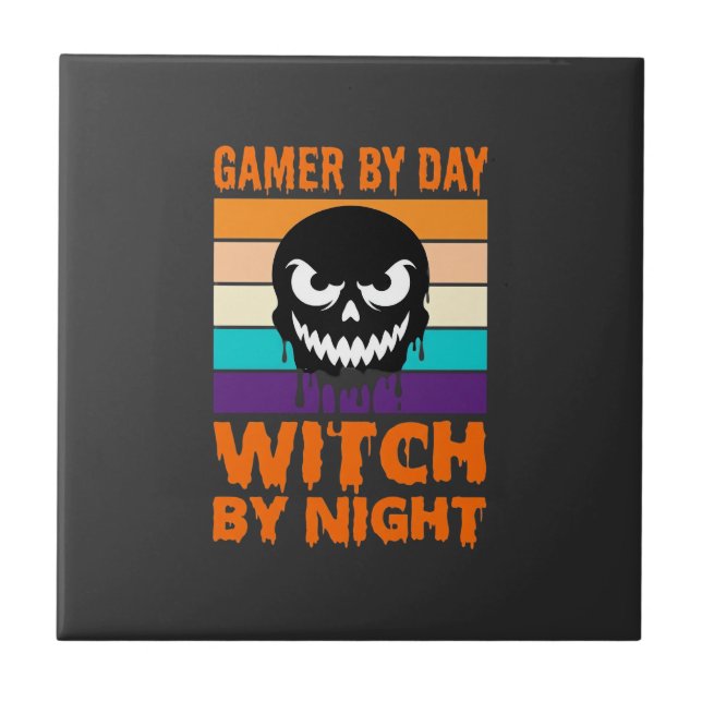 Bruxa Gamer Halloween Crânio Retro (Frente)