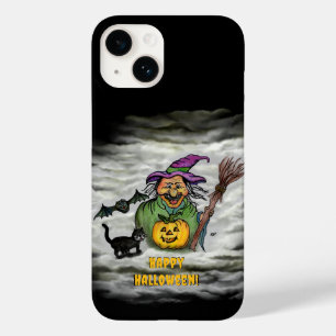 Bruxa, Gato, Bat e Pumpkin, Feliz Halloween!