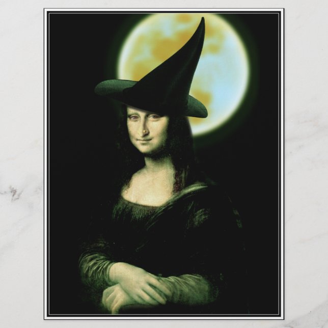 Bruxa Mona Lisa Halloween Lua Cheia (Frente)