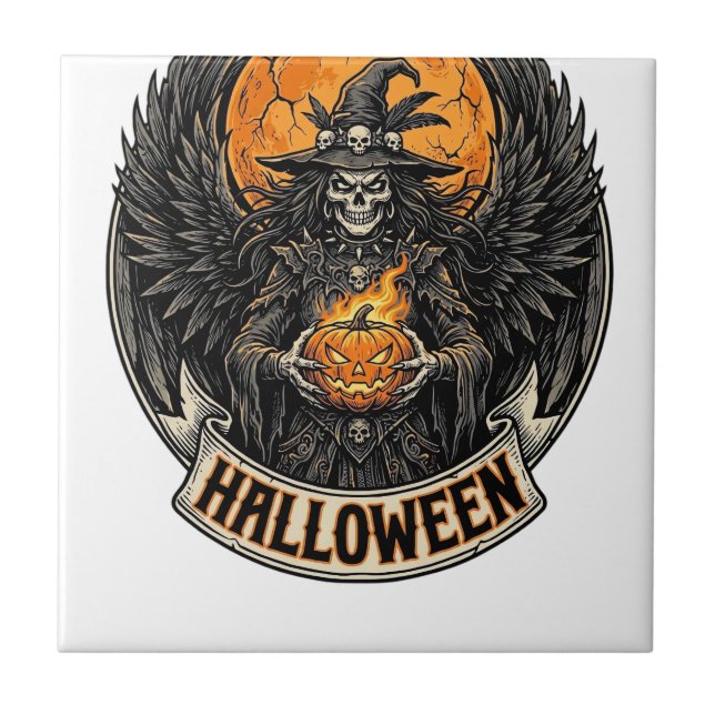 Bruxa Vintage de Halloween Gótico (Frente)