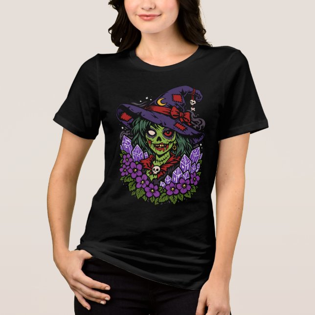 Bruxa Zumbi de Fevereiro com Gemas e Flores (Frente)