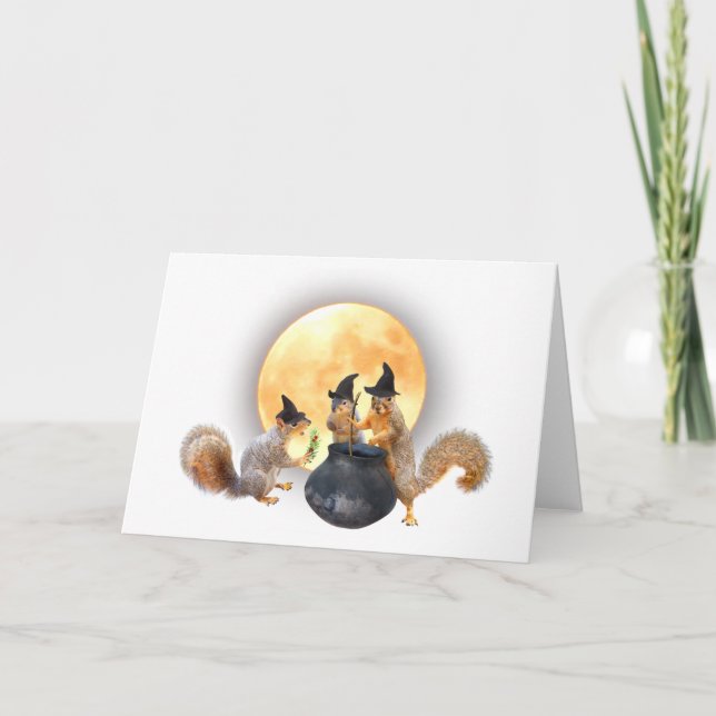 Bruxas de Esquilo com Cartão Cauldron (Frente)