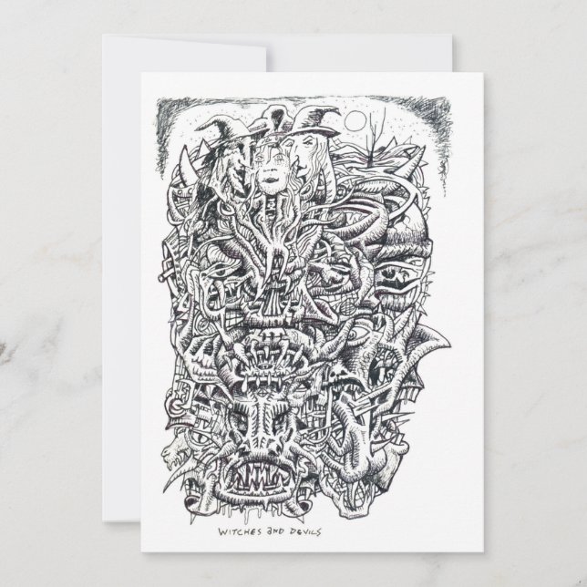 Bruxas e Demônios, por Brian Benson Flat Card (Frente)