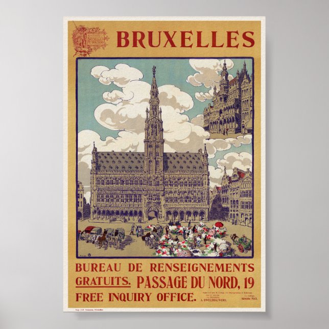 Bruxelles Poster vintage 1913 (Frente)