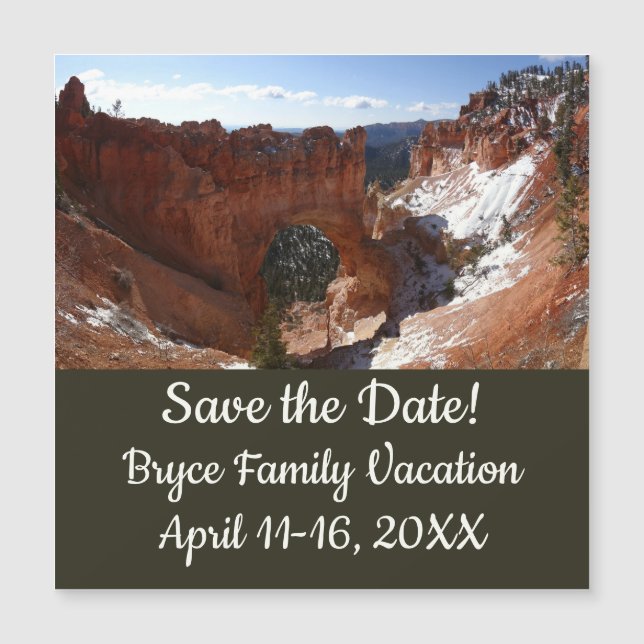 Bryce Canyon Natural Bridge Snowy Landscape Foto (Frente)