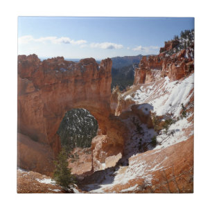Bryce Canyon Natural Bridge Snowy Landscape Foto