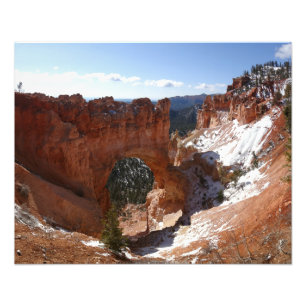 Bryce Canyon Natural Bridge Snowy Landscape Foto