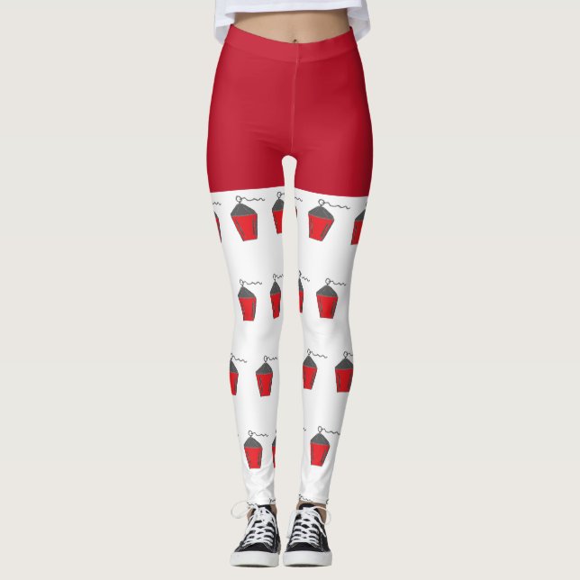 Bryn Mawr Lantern - Leggings brancas de Natal dive (Frente)