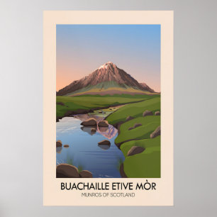 Buachaille Etive Mor Munros da Escócia Poster