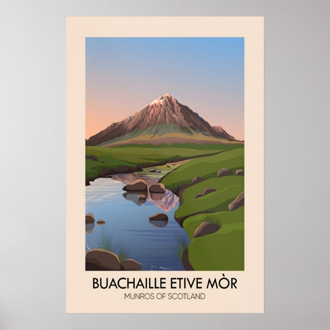 Buachaille Etive Mor Munros da Escócia Poster (Frente)