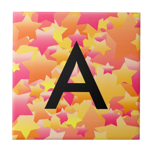 Bubble Stars Sherbet Numerado/Azulejo amarrado (Frente)