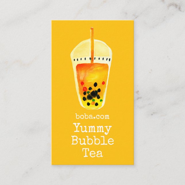 Bubble Tea boba art Cartão de visita (Frente)