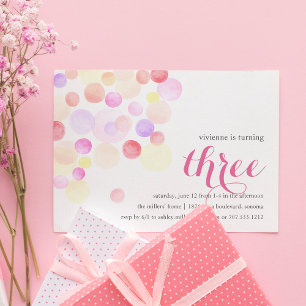 Bubble Watercolor — Terceiro Convite de Aniversá