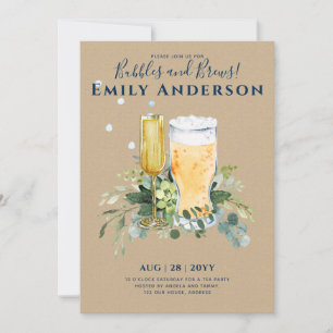 BUBBLES n BREWS Casais Chá Bachelorette Convite