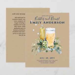 BUBBLES n BREWS Casais Chá Bachelorette Convite