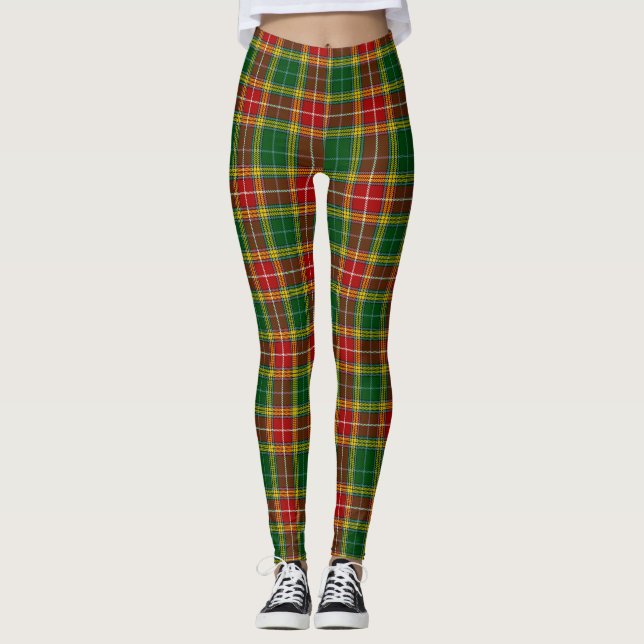 Buchanan Tartan Leggings amarelas, verdes e vermel (Frente)