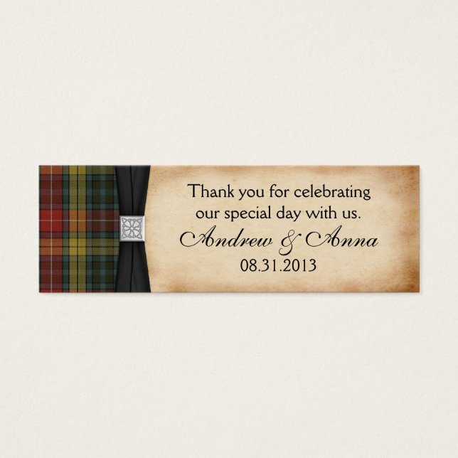 Buchanan Weathered Tartan Wedding Obrigado (Frente)