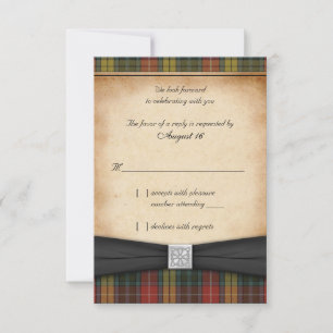 Buchanan Weathered Tartan Wedding Responder RSVP C