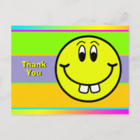 Buck Teeth Sorrindo Face Emoji Obrigado Cartão Pos