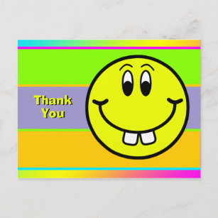 Buck Teeth Sorrindo Face Emoji Obrigado Cartão Pos