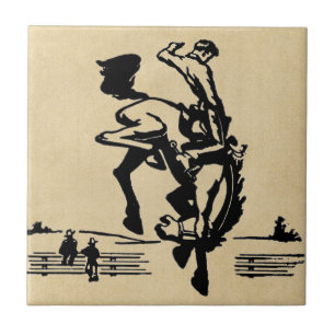 Bucking Bronco Horse and Rider