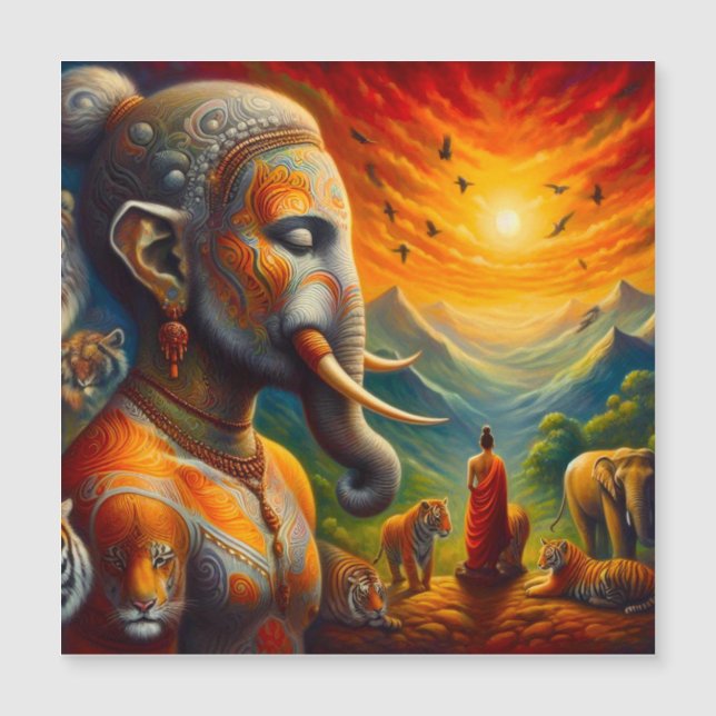 buda espiritual e elefante (Frente)