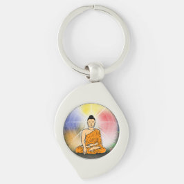 Buda: Iluminismo Dharma Wheel Metal Chaveiro